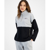 Womens Colorblocked Quarter Zip Sweatshirt