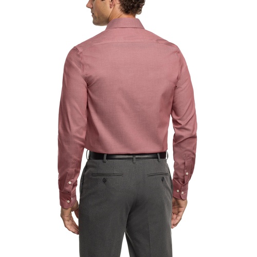 타미힐피거 Mens TH Flex Slim Fit Wrinkle Free Stretch Twill Dress Shirt