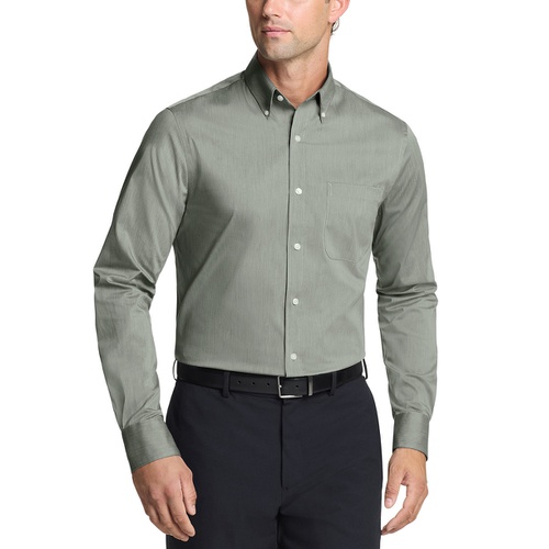 타미힐피거 Mens Regular Fit Wrinkle Resistant Stretch Dress Shirt