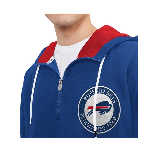 타미힐피거 Mens Royal Buffalo Bills Aaron Quarter Zip Hoodie