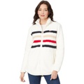 Womens Tommy Hilfiger Stripe Sherpa Jacket