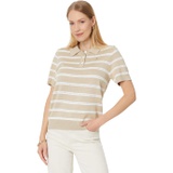 Womens Tommy Hilfiger Short Sleeve Textured Stripe Polo Sweater