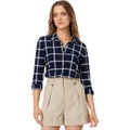 Womens Tommy Hilfiger Long Sleeve Knit Plaid Roll Tab