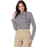 Womens Tommy Hilfiger Long Sleeve Stripe Tie Neck Top