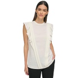 Womens Tommy Hilfiger Sleeveless Ruffle Blouse