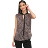 Womens Tommy Hilfiger Sleeveless Tie Neck Blouse