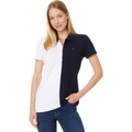 Womens Tommy Hilfiger Short Sleeve Color-Block Zip Polo