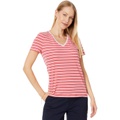 Womens Tommy Hilfiger Double Stripe Vneck Tee