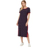 Womens Tommy Hilfiger Stripe Ribbed Midi Dress