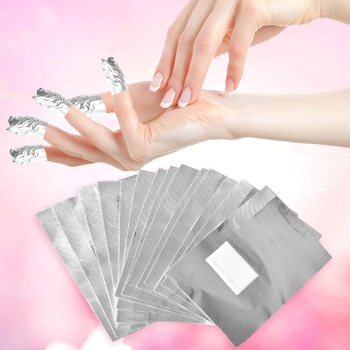  Tongcloud 400pcs Nail Polish Remover Nail Foil Wraps Nail Gel Remover Soak Off Foils Cotton Pads Gel Polish Remover Soak Off Foils Gel Nail Polish Remover Wrap (2.5x3.5, Sliver)