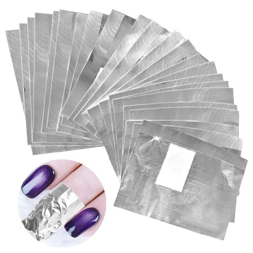  Tongcloud 400pcs Nail Polish Remover Nail Foil Wraps Nail Gel Remover Soak Off Foils Cotton Pads Gel Polish Remover Soak Off Foils Gel Nail Polish Remover Wrap (2.5x3.5, Sliver)