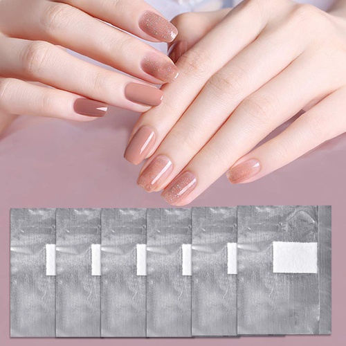  Tongcloud 400pcs Nail Polish Remover Nail Foil Wraps Nail Gel Remover Soak Off Foils Cotton Pads Gel Polish Remover Soak Off Foils Gel Nail Polish Remover Wrap (2.5x3.5, Sliver)