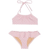 Toobydoo Gingham Ruffle Bandeau Bikini (Toddleru002FLittle Kidsu002FBig Kids)