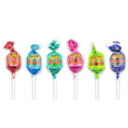  Tootsie Roll Charms Super Blow Pops 48 Lollipops/Box,Assorted Flavors