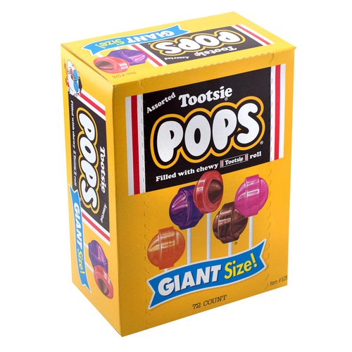  Tootsie Roll Pops Giant Size (72 Count), Variety Pack, 3.82 Pound