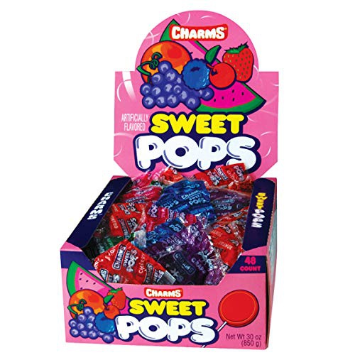  Tootsie Roll Charms Sweet Pops, in Assorted Fruit Flavors, 48-Count Box