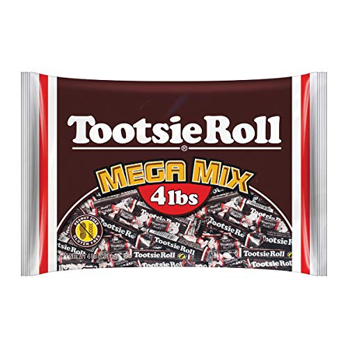  Tootsie Roll Tootsie Roll Mega Mix, 5 Different Shapes and Sizes of Classic Chocolatey Tootsie Rolls, 4 Pound