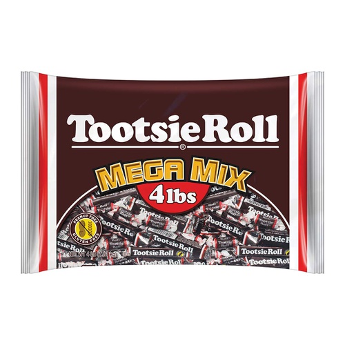  Tootsie Roll Tootsie Roll Mega Mix, 5 Different Shapes and Sizes of Classic Chocolatey Tootsie Rolls, 4 Pound