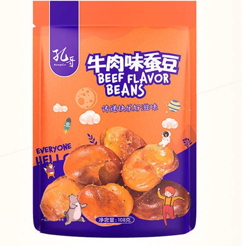  Topuhair Casual food Beefy broad beans snack 2 Bags flavored orchid beans 108g