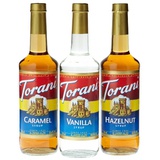 Torani Coffee Syrup Variety Pack - Vanilla, Caramel, Hazelnut, 3-Count, 25.4-Ounce Bottles