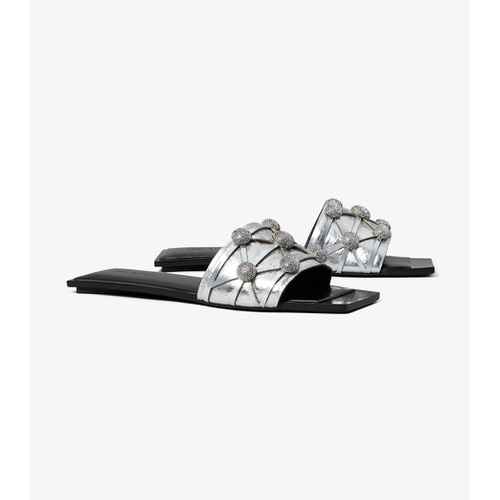 토리버치 Tory Burch CRYSTAL BOBBLE FLAT SLIDE