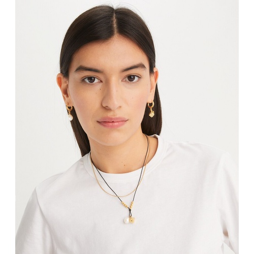 토리버치 Tory Burch KIRA CHARM HOOP EARRING