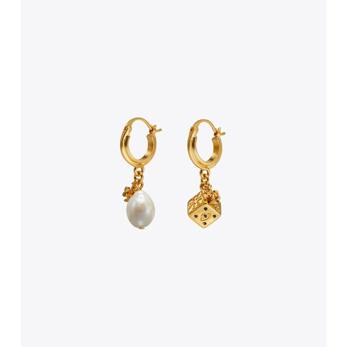 토리버치 Tory Burch KIRA CHARM HOOP EARRING