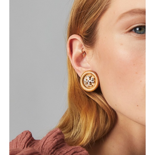 토리버치 Tory Burch ROXANNE BUTTON STUD EARRING