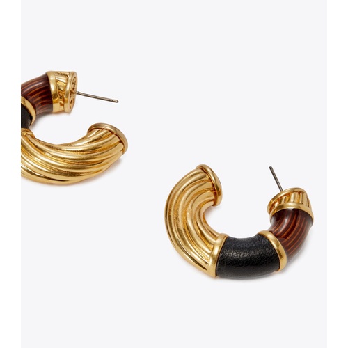 토리버치 Tory Burch KIRA RIDGED HOOP EARRING