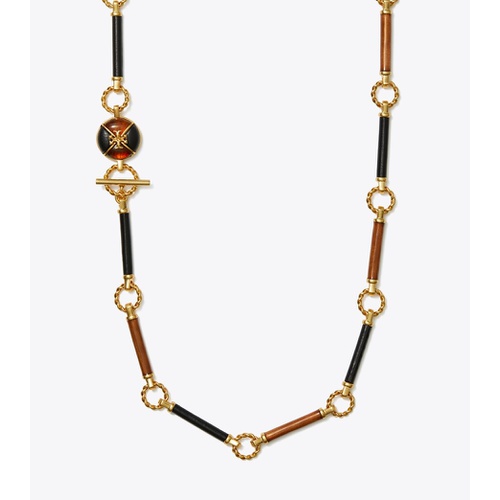 토리버치 Tory Burch KIRA LEATHER LONG NECKLACE