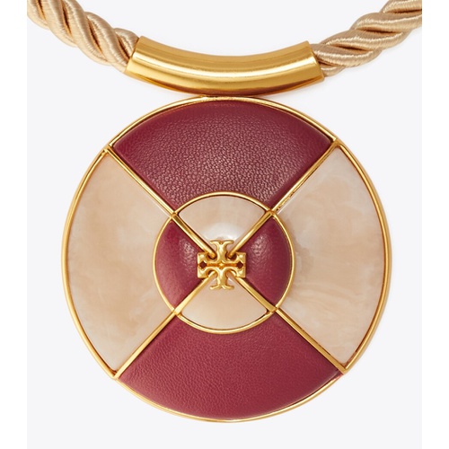 토리버치 Tory Burch KIRA LEATHER PENDANT NECKLACE