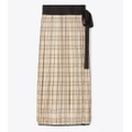 Tory Burch JACQUARD PLEATED WRAP SKIRT