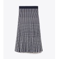 Tory Burch PLEATED JACQUARD TECH KNIT SKIRT