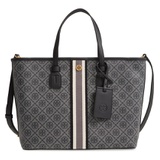 Tory Burch T Monogram Small Coated Canvas Tote_BLACK