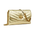 Tory Burch Kira Chevron Metallic Chain Wallet