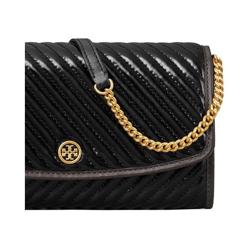 토리버치 Tory Burch Robinson Patent Puffy Quilted Chain Wallet