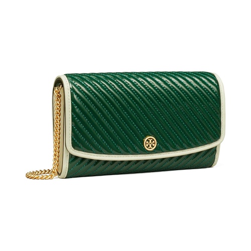 토리버치 Tory Burch Robinson Patent Puffy Quilted Chain Wallet