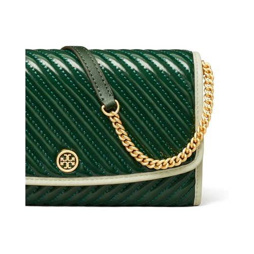 토리버치 Tory Burch Robinson Patent Puffy Quilted Chain Wallet