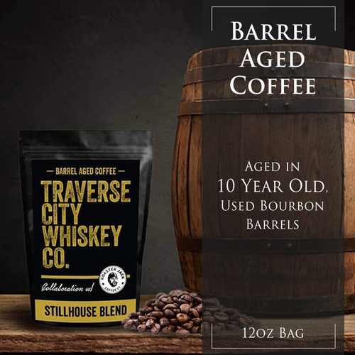  Barrel Aged Coffee - Stillhouse Blend 12oz - Medium Roasted Beans for a Bold and Smooth Taste by Traverse City Whiskey Co.