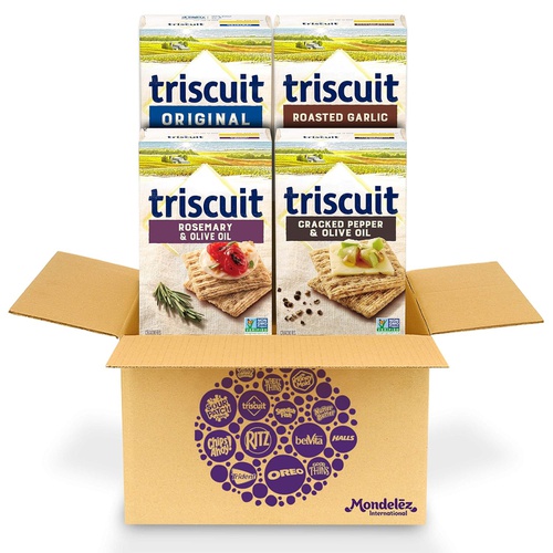 Triscuit (TBRN9) Triscuit Whole Grain Crackers 4 Flavor Variety Pack, Regular Size, 4 Boxes