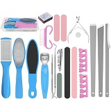 Trooer Professional Pedicure Kit 22 in 1 Stainless Foot Care Pedicure Tools Foot Peel and Callus Clean Pedicure Supplies for Feet Dead Skin Tool Set, Nail Toenail Clipper Foot Care