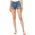 True Religion Maisie High-Rise Exposed Button Raw Hem Shorts