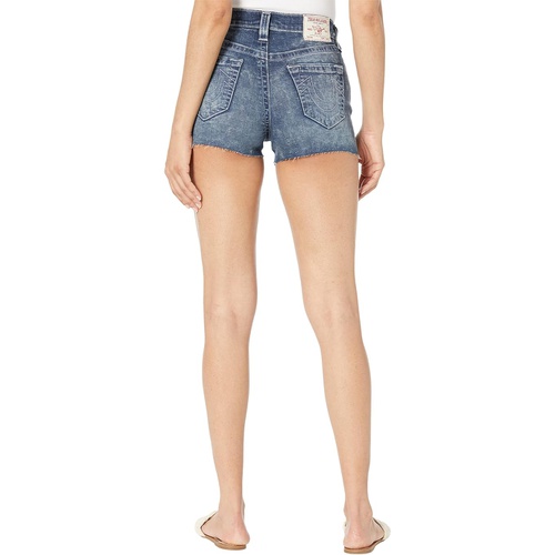 트루릴리젼 True Religion Maisie High-Rise Exposed Button Raw Hem Shorts