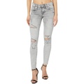 True Religion Jennie Mid-Rise Curvy Skinny Single Needle in Sandy Beaches Destroy