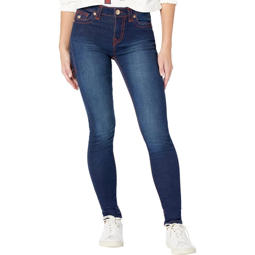 트루릴리젼 True Religion Halle Mid-Rise Super Skinny Super T in Dark Wash