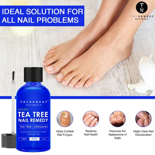  Truremedy Naturals Remedy Tea Tree Oil Nail Blend with Oregano Oil - 1 Oz | EXTRA STRONG Natural Toenail Treatment | Nail Repair Kit for Athletes Foot, Thick, Dull, Discolored, Cracked, Yellow & Weak