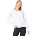 U.S. POLO ASSN. Long Sleeve Solid Crop Thermal Henley Top