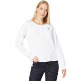 U.S. POLO ASSN. Long Sleeve Solid Crop Thermal Henley Top