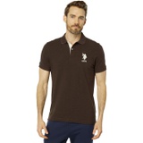 U.S. POLO ASSN. Slim Fit Solid Polo wu002F Contrast Striped Underside of Collar