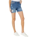 U.S. POLO ASSN. 4 1u002F2 High-Rise Destructed Stretch Denim Shorts in Newport Wash